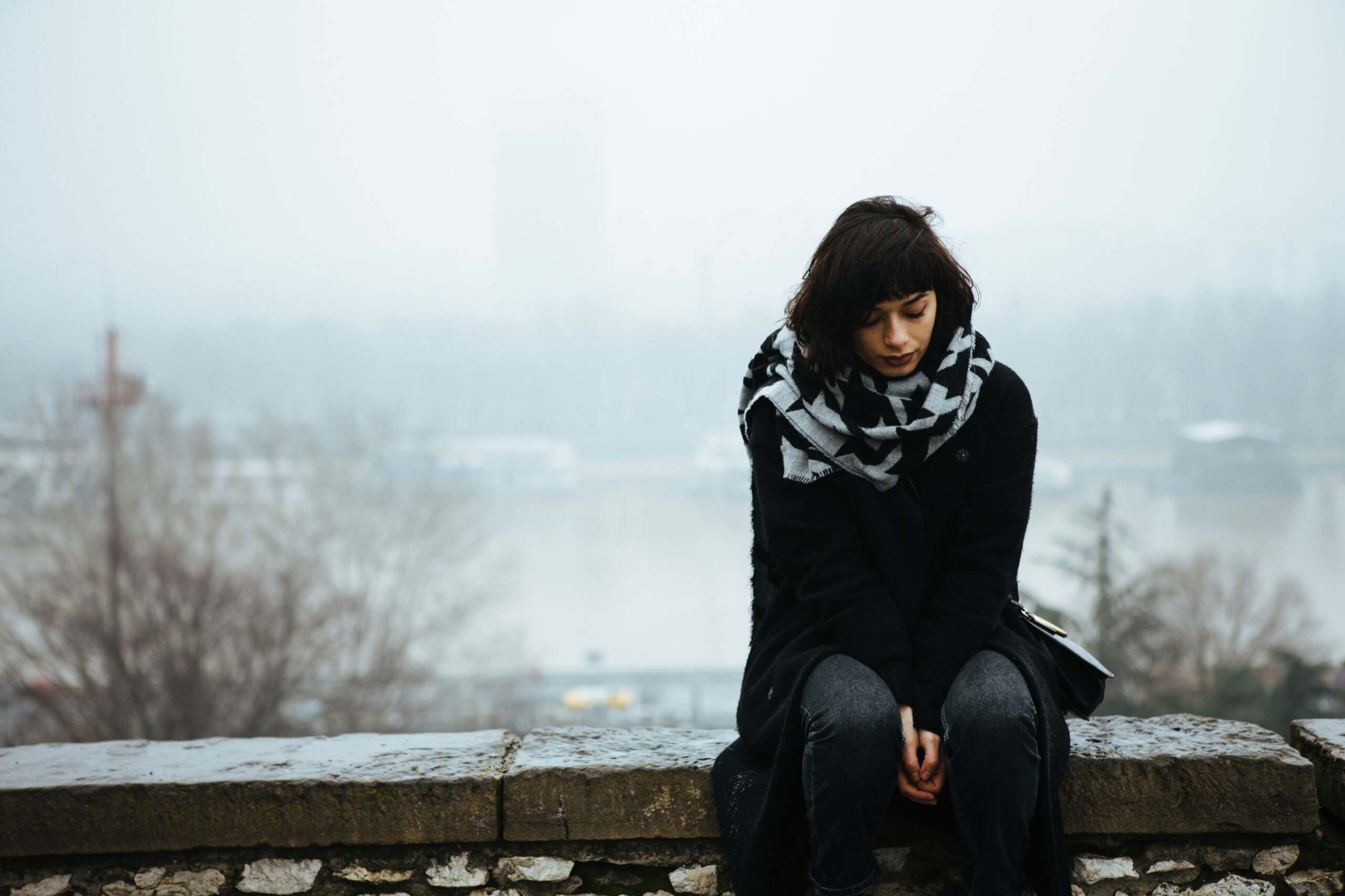 girl, alone.